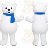 White Bear Scarf Mascot Costume