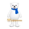 White Bear Scarf Mascot Costume