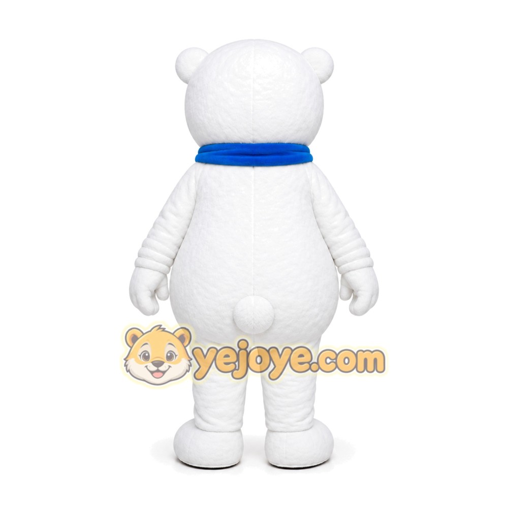 White Bear Scarf Mascot Costume