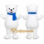 White Bear Scarf Mascot Costume