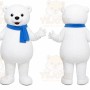 White Bear Scarf Mascot Costume