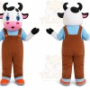 Cow Overalls Mascot Costume