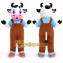 Cow Overalls Mascot Costume