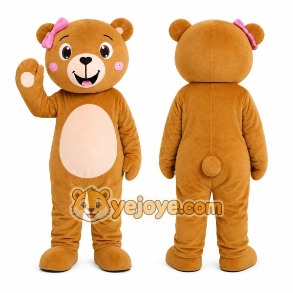 Tan Bear Mascot Costume
