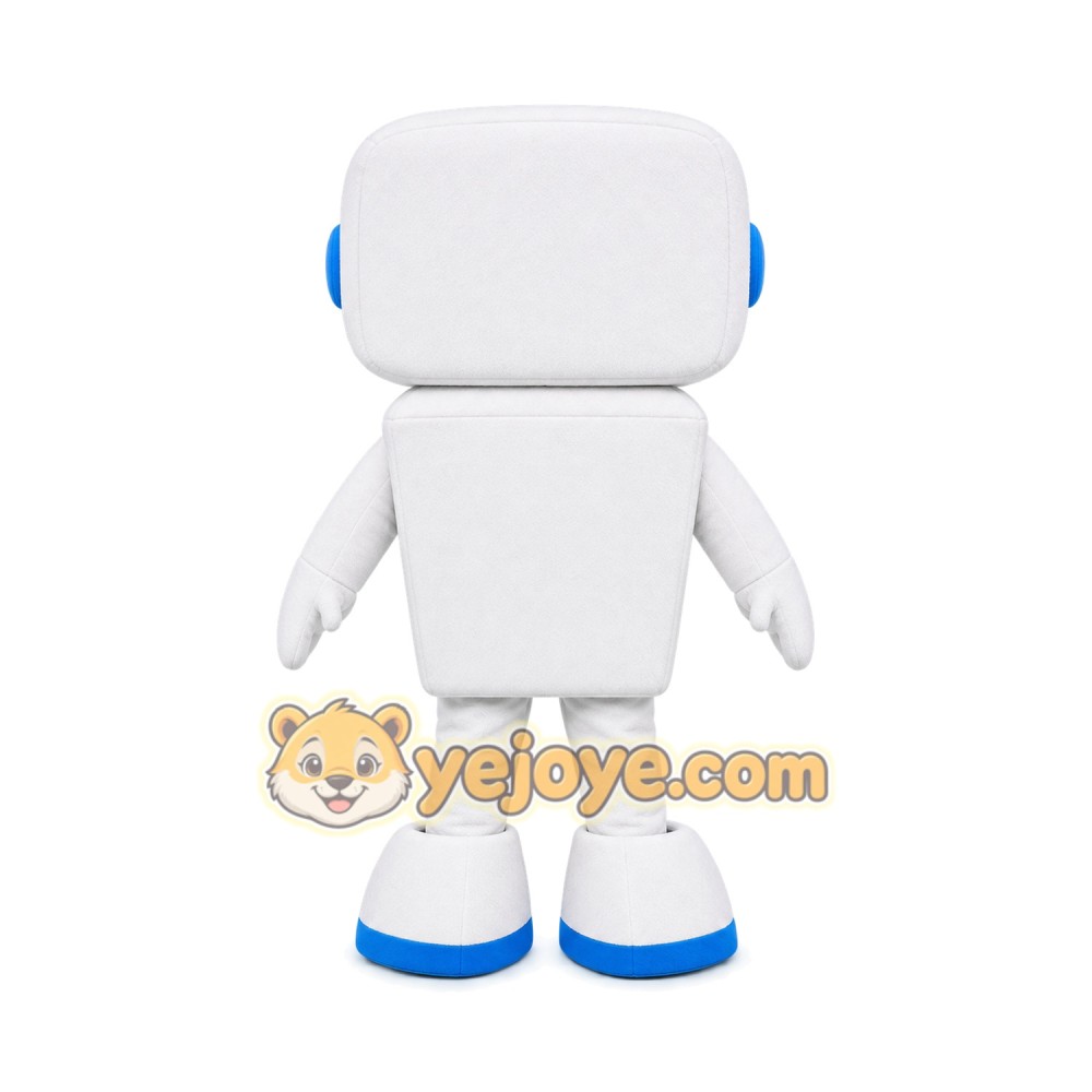 White Robot Mascot Costume White Robot Mascot Costume