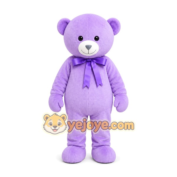 Purple Bear Mascot Costume