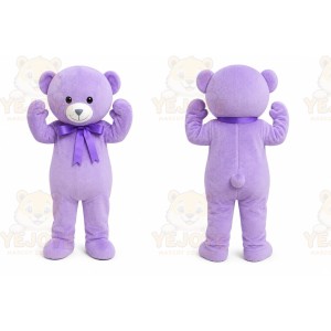 Purple Bear Mascot Costume