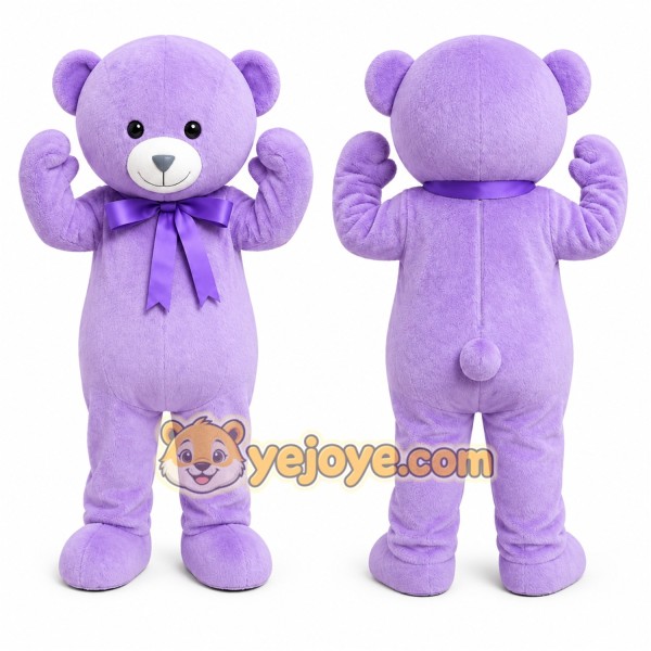 Purple Bear Mascot Costume