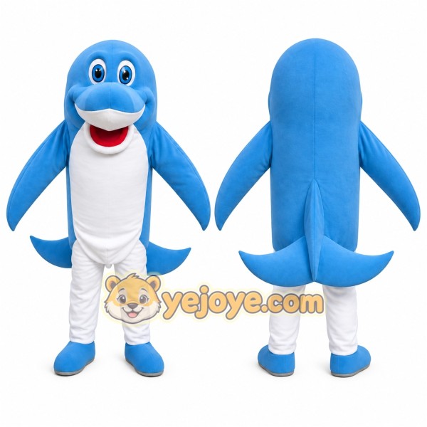 Blue Dolphin Mascot Costume