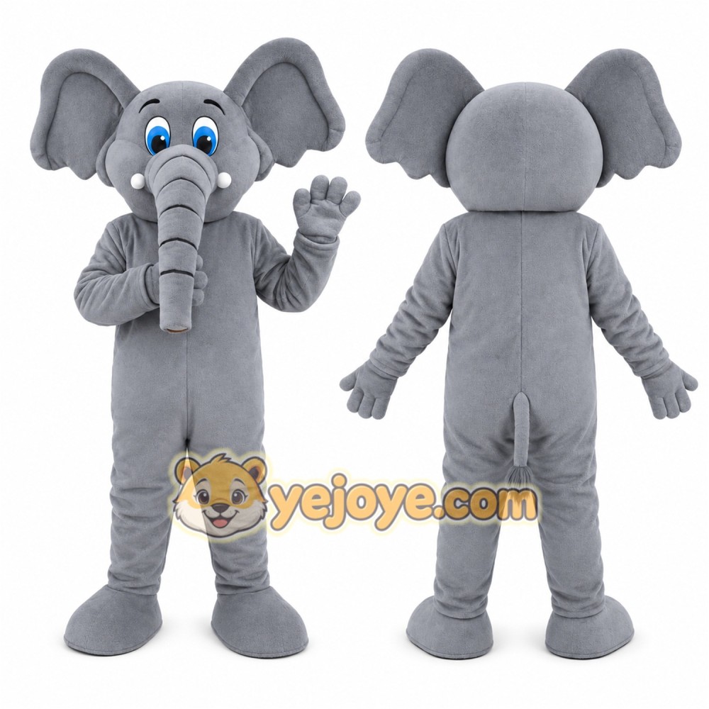Gray Elephant Mascot Costume Gray Elephant Mascot Costume