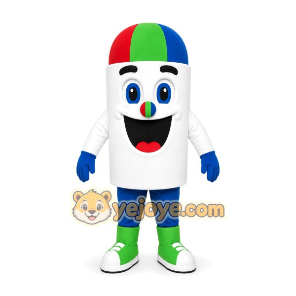 White Capsule Mascot Costume