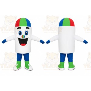 White Capsule Mascot Costume