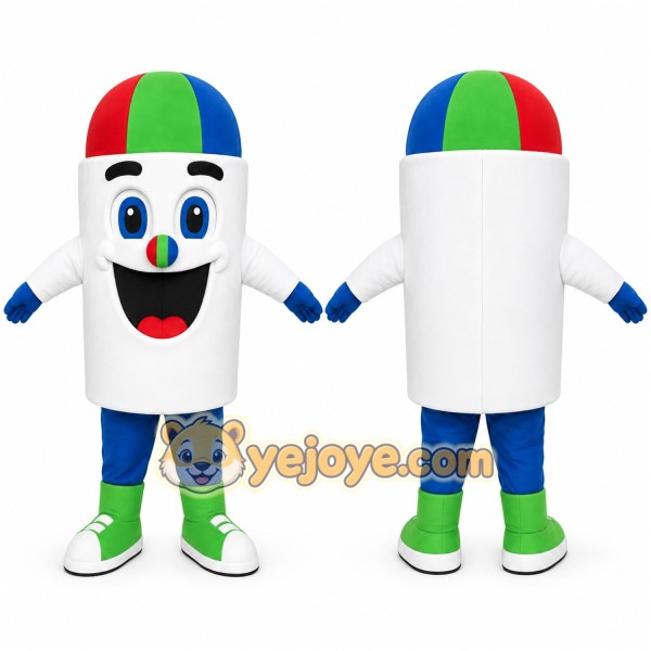 White Capsule Mascot Costume