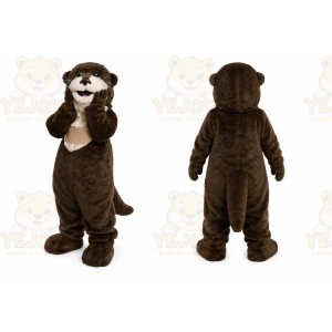 Dark Brown Beaver Mascot Costume