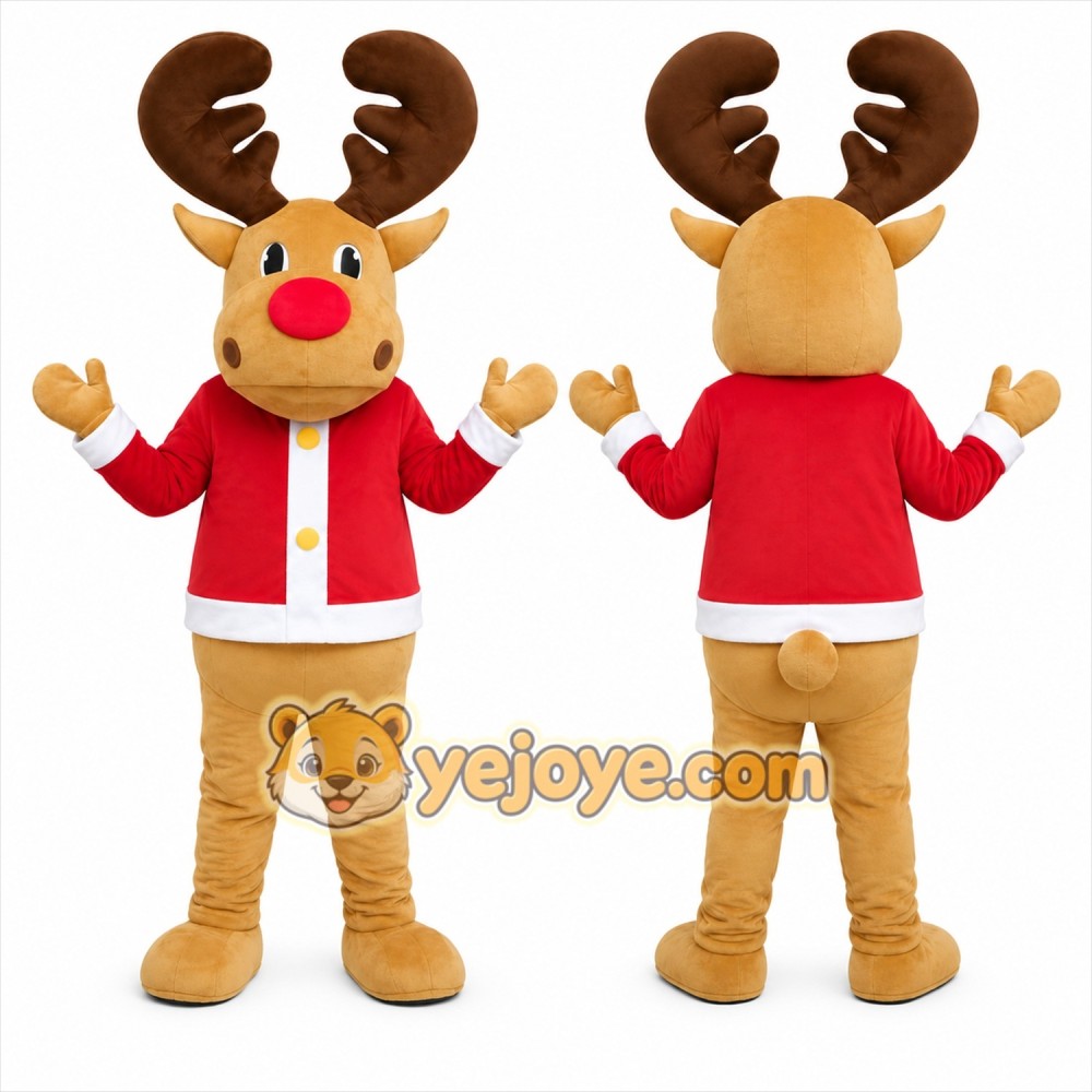 Red Reindeer Mascot Costume
