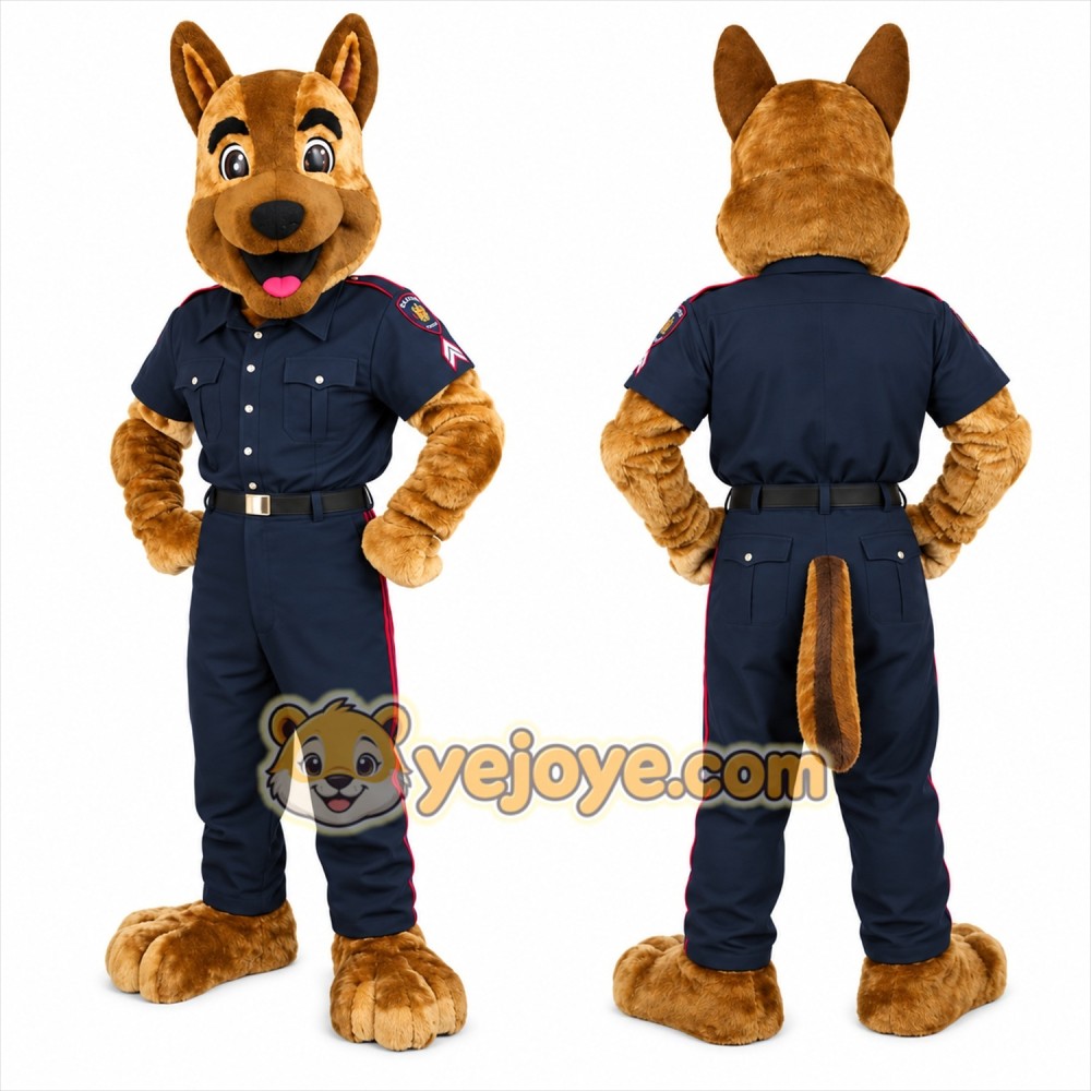 Brown Dog Officer Mascot Costume