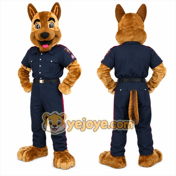 Brown Dog Officer Mascot Costume