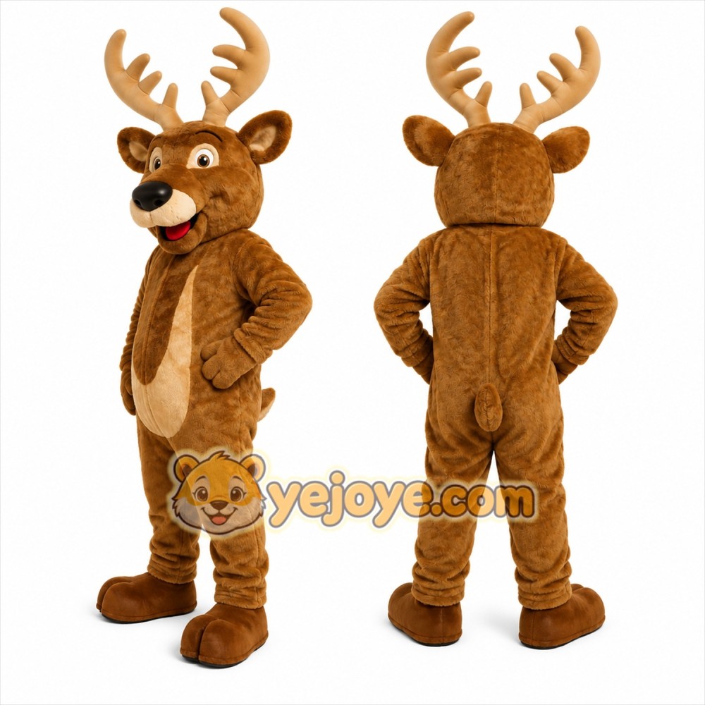 Brown Reindeer Mascot Costume Brown Reindeer Mascot Costume