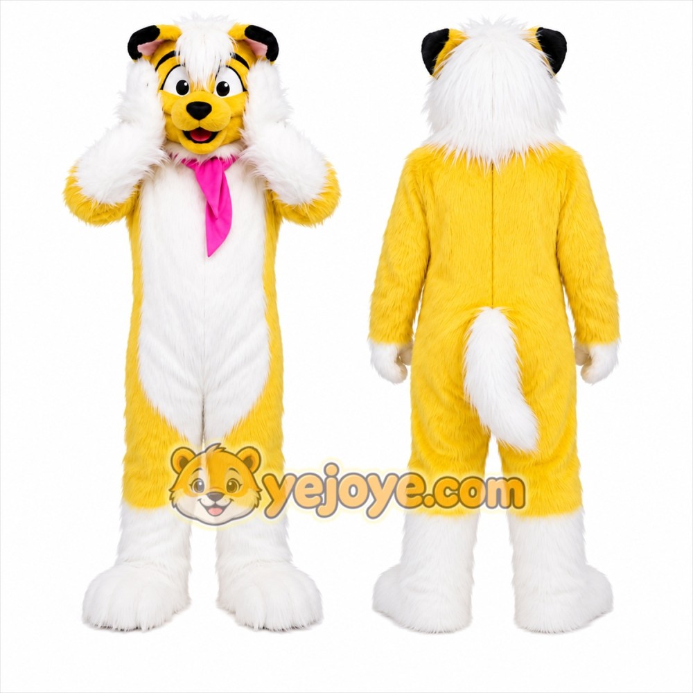 Yellow Husky Mascot Costume Yellow Husky Mascot Costume