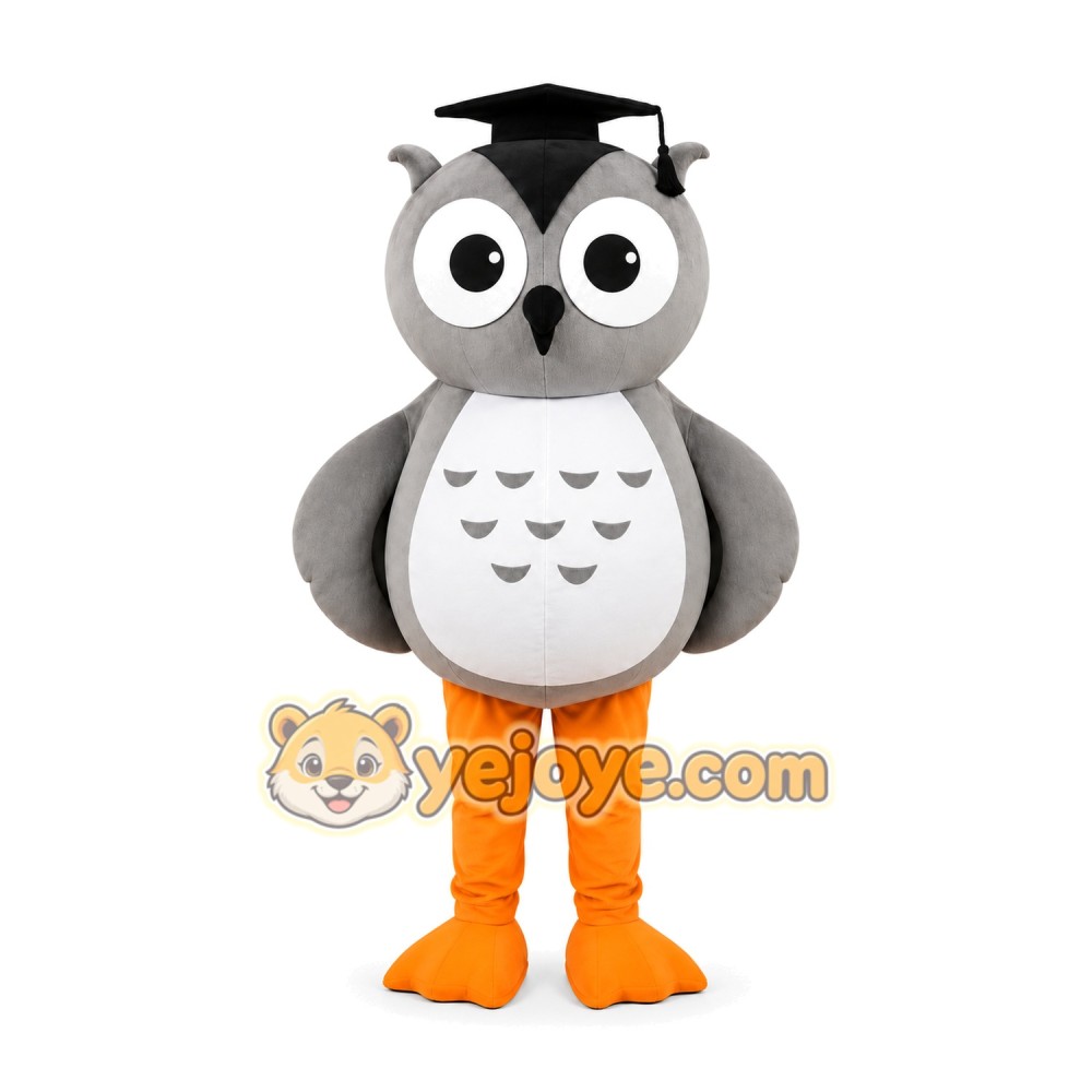 Gray Owl Mascot Costume Gray Owl Mascot Costume