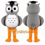 Gray Owl Mascot Costume