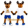 Brown Moose Sports Mascot Costume Brown Moose Sports Mascot Costume