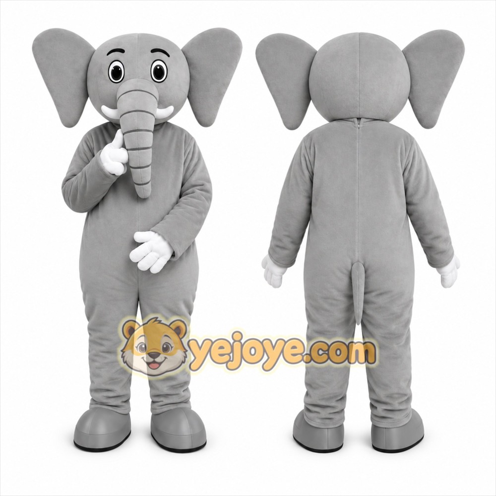 Gray Elephant Mascot Costume Gray Elephant Mascot Costume