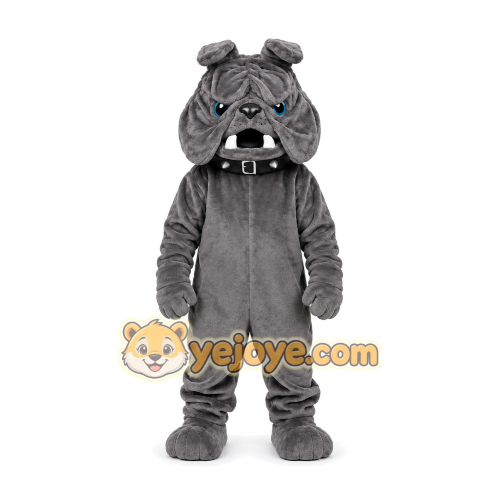 Gray Bulldog Mascot Costume Gray Bulldog Mascot Costume