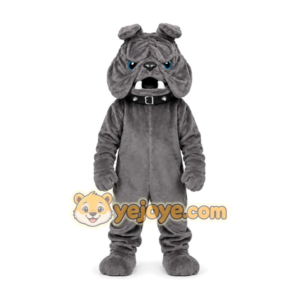 Gray Bulldog Mascot Costume