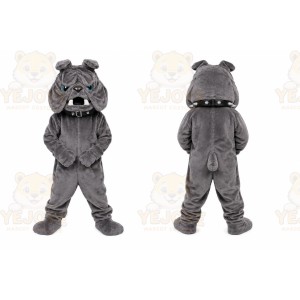 Gray Bulldog Mascot Costume