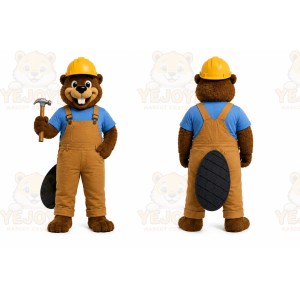 Construction Beaver Mascot Costume