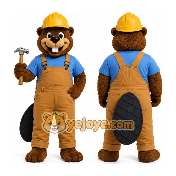 Construction Beaver Mascot Costume