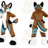 Brown Husky Mascot Costume
