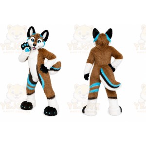 Brown Husky Mascot Costume