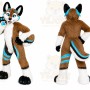 Brown Husky Mascot Costume