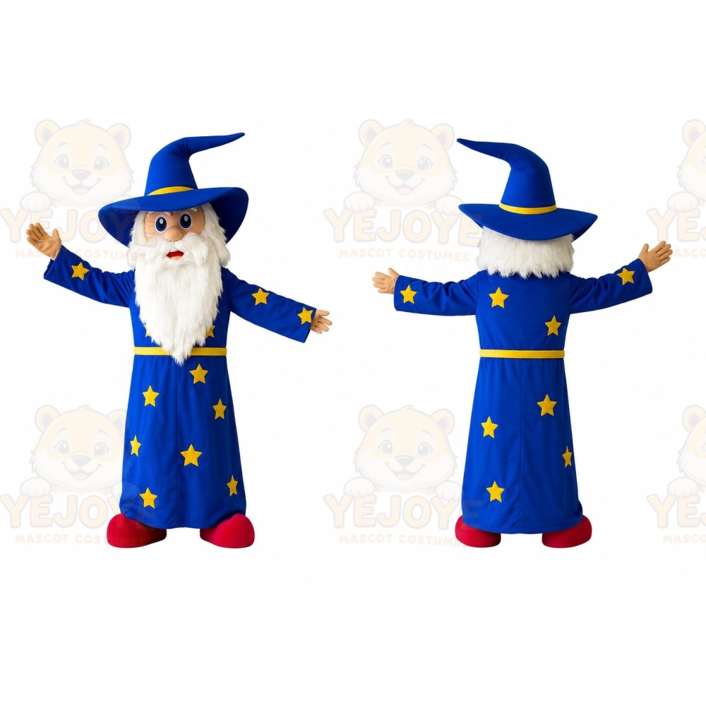 Blue Wizard Mascot Costume