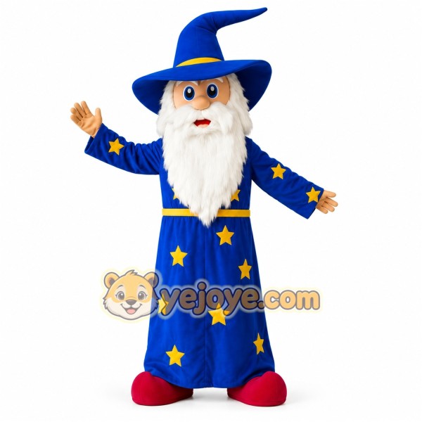 Blue Wizard Mascot Costume
