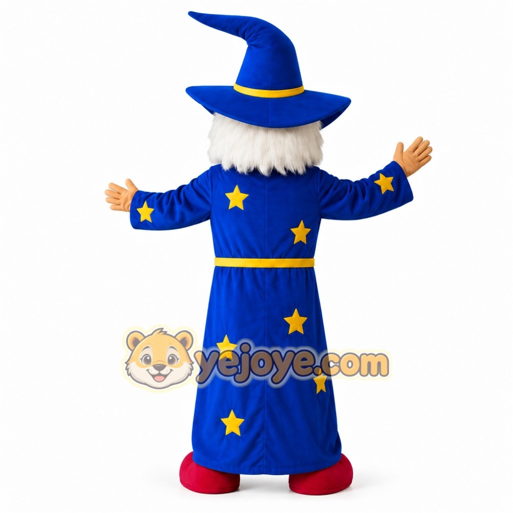 Blue Wizard Mascot Costume Blue Wizard Mascot Costume