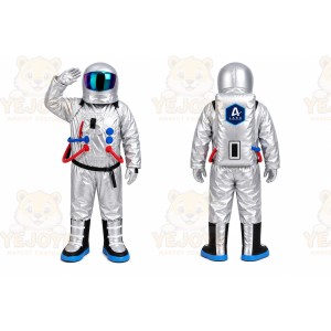 Silver Astronaut Mascot Costume