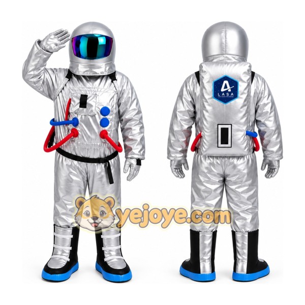 Silver Astronaut Mascot Costume