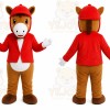 Red Horse Hoodie Mascot Costume