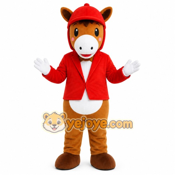 Red Horse Hoodie Mascot Costume