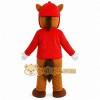 Red Horse Hoodie Mascot Costume Red Horse Hoodie Mascot Costume