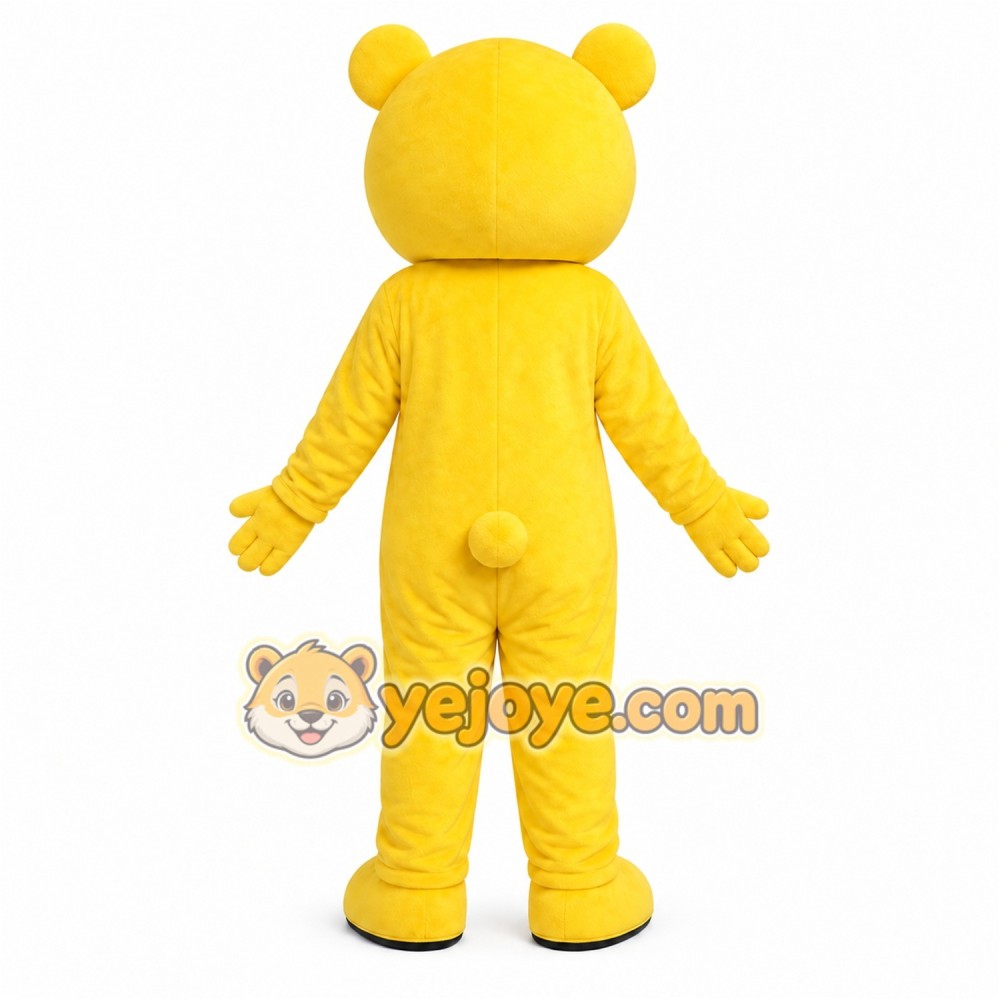 Yellow Bear Button Mascot Costume Yellow Bear Button Mascot Costume