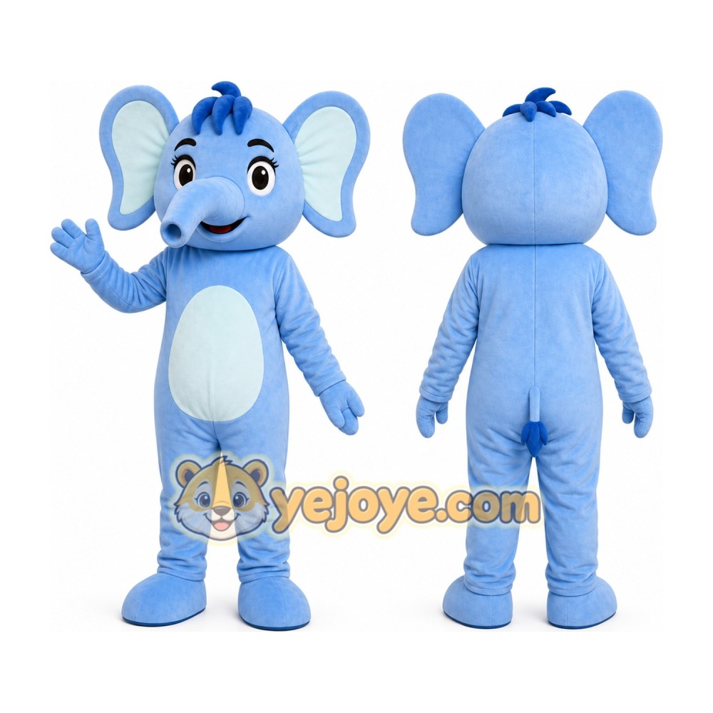 Blue Elephant Mascot Costume Blue Elephant Mascot Costume