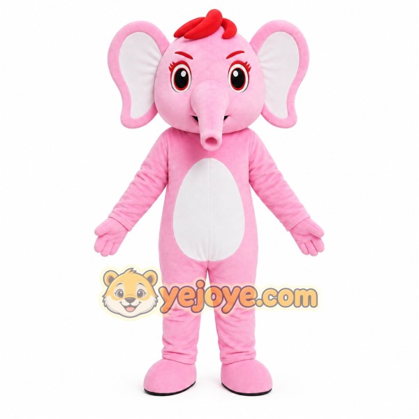 Pink Elephant Mascot Costume Pink Elephant Mascot Costume