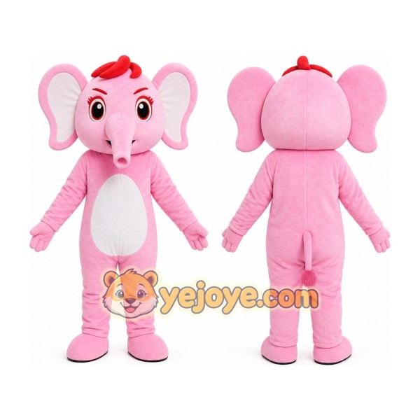 Pink Elephant Mascot Costume