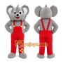 Gray Koala Overalls Mascot Costume