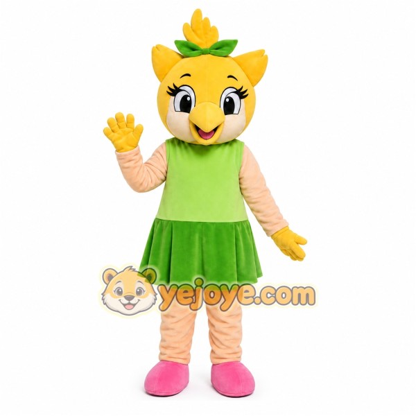 Green Dress Girl Mascot Costume