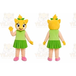Green Dress Girl Mascot Costume